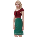 Belle Poque Sexy Womens Asymmetrical One Shoulder Big Bow-Tie Decorado Cropped Wine Red Tops BP000343-2